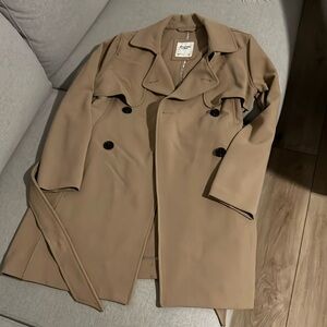 Camel trench coat, belted, gently used